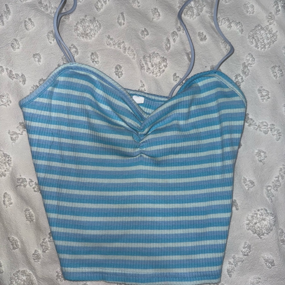 PacSun Blue and White Striped Camisole
